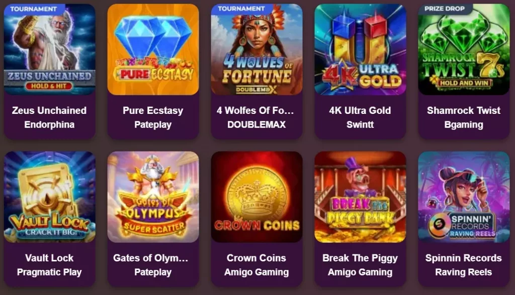 Malina Casino na oficjalnej stronie